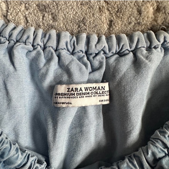 Women's Blue Ruffle Off-Shoulder Top - Picture 2 of 2